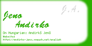 jeno andirko business card
