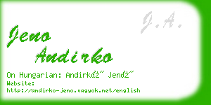 jeno andirko business card